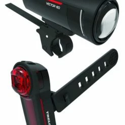 Trelock LS 600 I-Go Vector/740 LED Akkuleuchten Set 60 LUX A