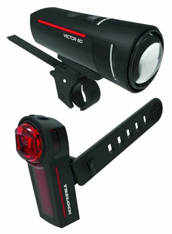 Trelock LS 600 I-Go Vector/740 LED Akkuleuchten Set 60 LUX A 1 Trelock LS 600 I-Go Vector/740 LED Akkuleuchten Set 60 LUX A