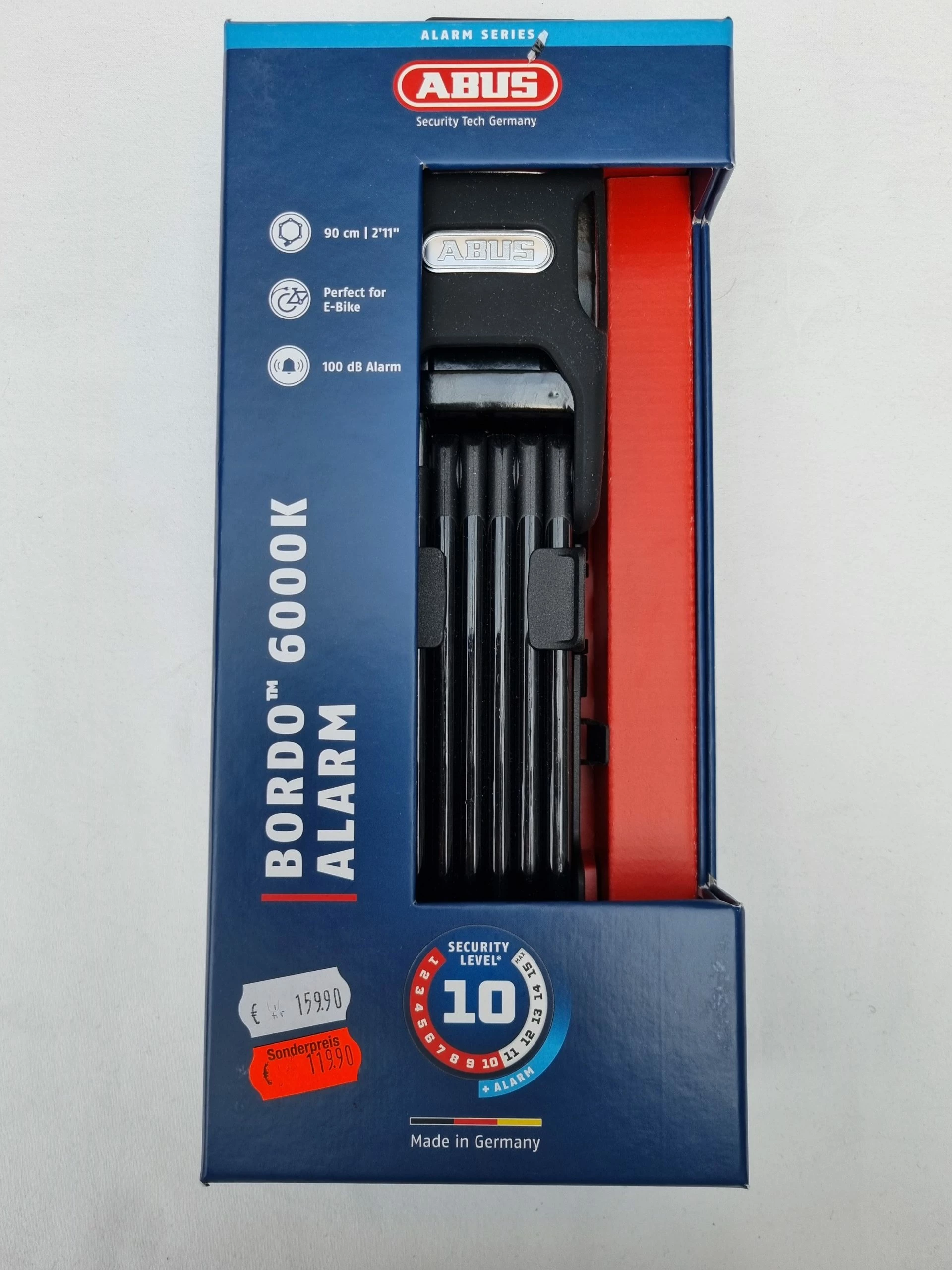 Abus Faltschloss Bordo Alarm 6000KA/90 SH 1 Abus Faltschloss Bordo Alarm 6000KA/90 SH