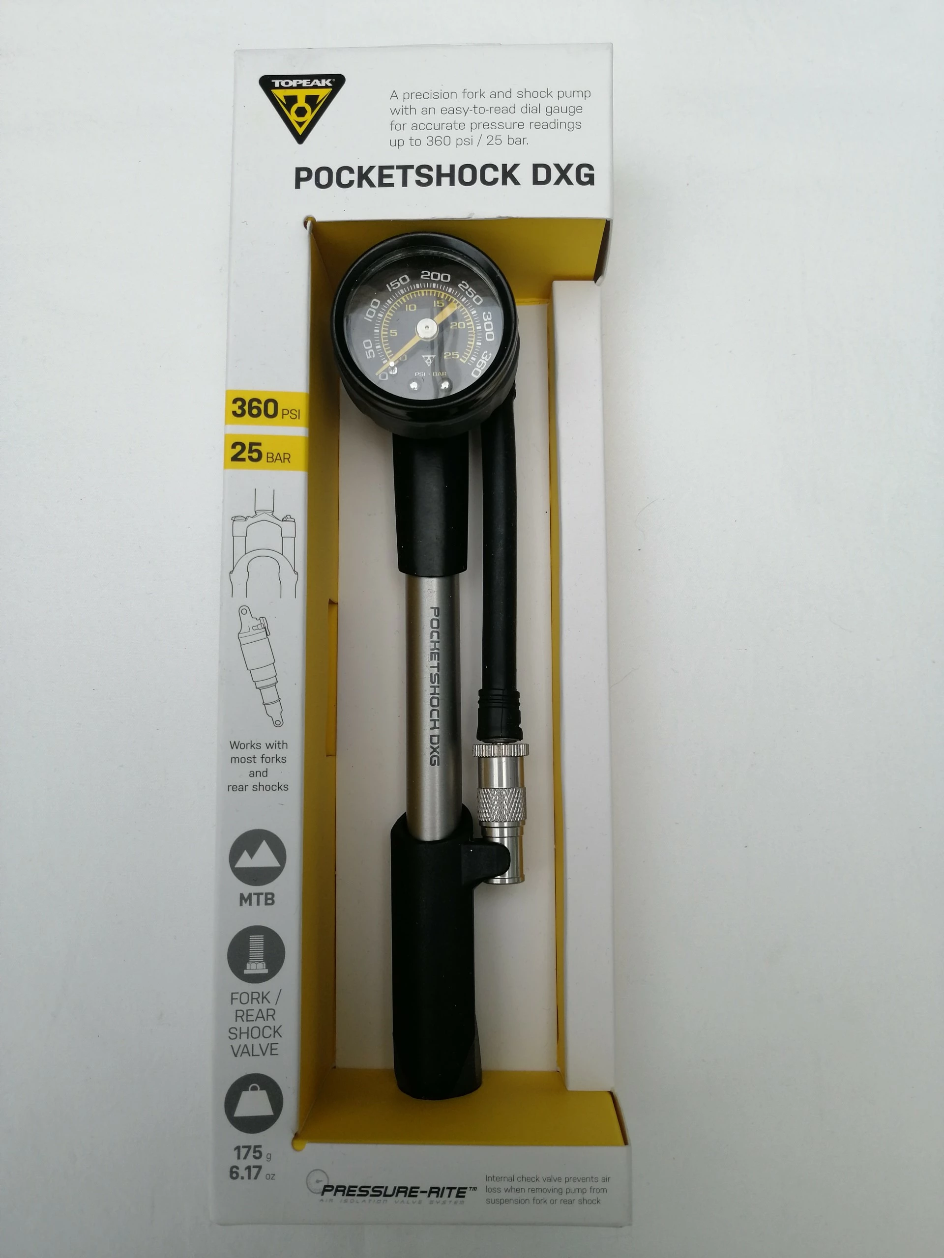 Topeak Pocket Shock DXG Dämpferpumpe Mit Manometer 1 Topeak Pocket Shock DXG Dämpferpumpe Mit Manometer